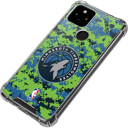 NBA Minnesota Timberwolves Digi Camo Google Pixel 5 Clear Case